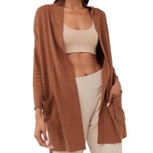 Pact Airplane Cardigan Women's 100% Organic Cotton Long Open Pockets XS Small